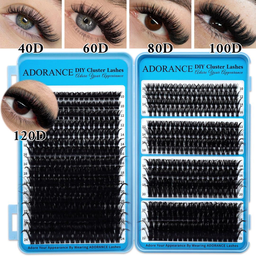 ✨ADORANCE Mixed Length Lash Cluster Kit – DIY Natural Curl 40D-120D