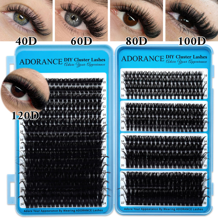 ✨ADORANCE Mixed Length Lash Cluster Kit – DIY Natural Curl 40D-120D