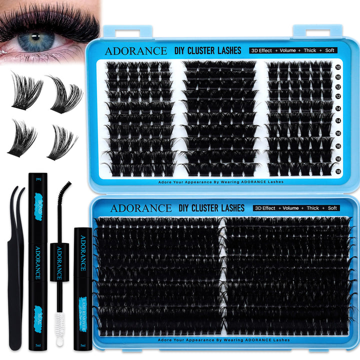 ✨ADORANCE Mixed Length Lash Cluster Kit – Natural Curl 120D