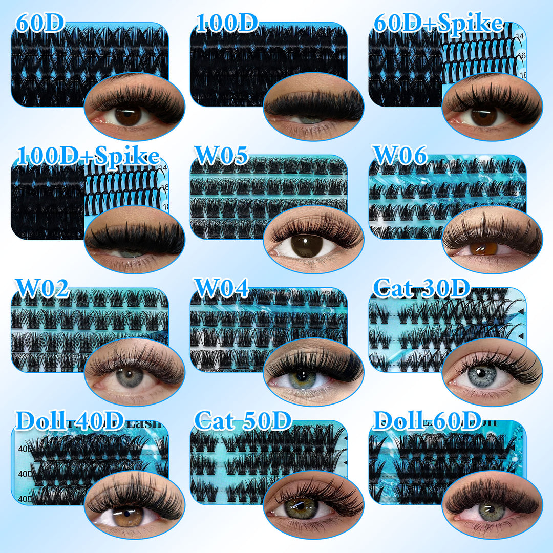 ✨ADORANCE 1342PCS D Curl Lash Clusters Kit – 11 Styles DIY Volume Lashes Set