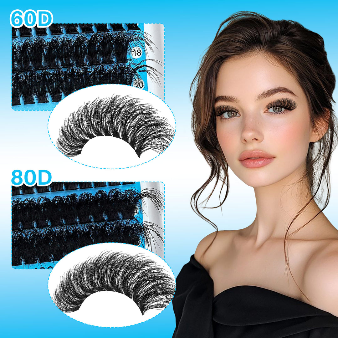 ✨ADORANCE 240PCS 60D+80D D Curl 3D Lash Clusters Kit with Bond & Seal
